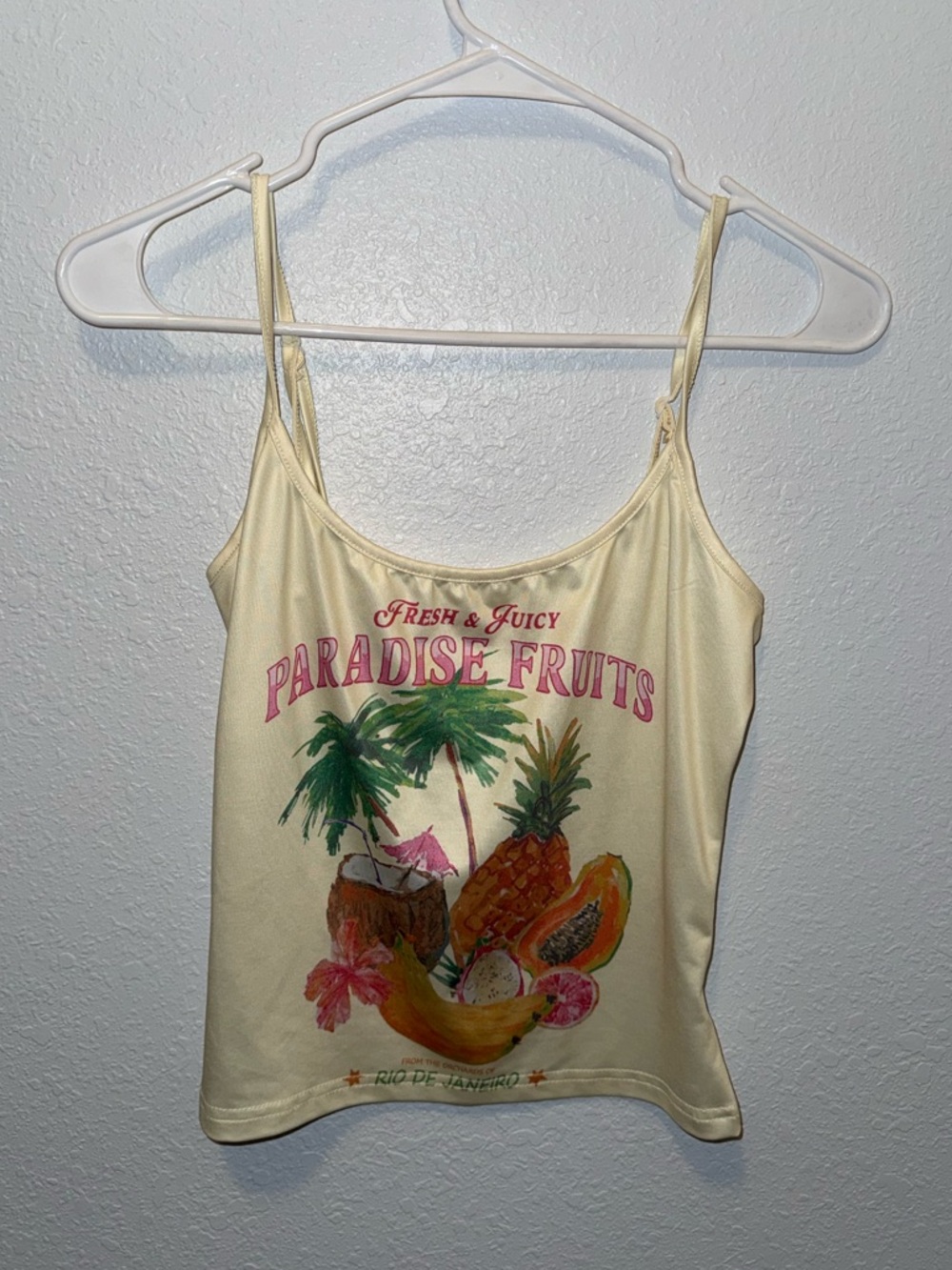 Paradise Fruits Yellow Graphic Cami Tank